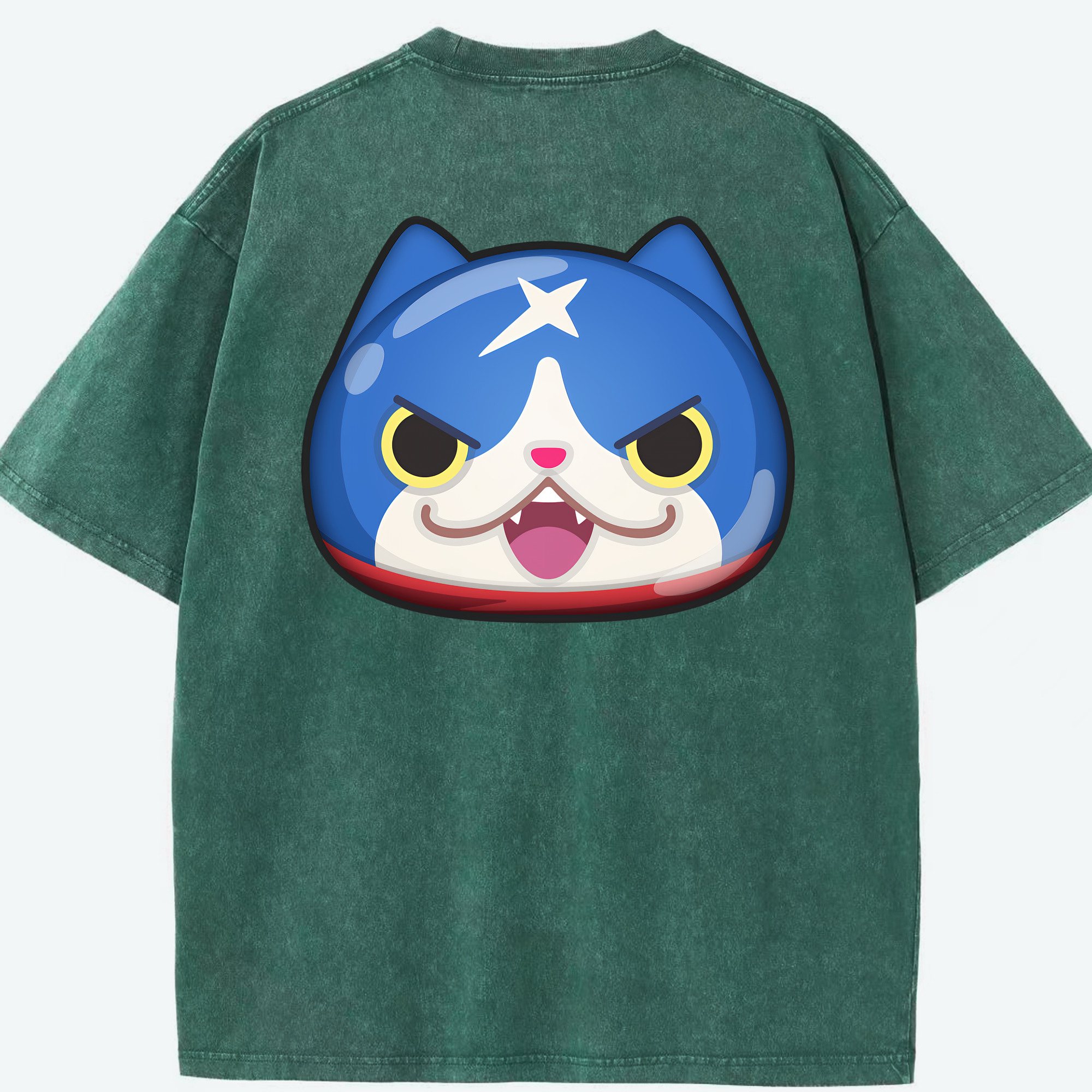 （画像用） 妖怪ウォッチ Yo-kai Watch 綿100% ヴィンテージ風 半袖Tシャツ（背面プリント）